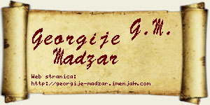 Georgije Madžar vizit kartica
